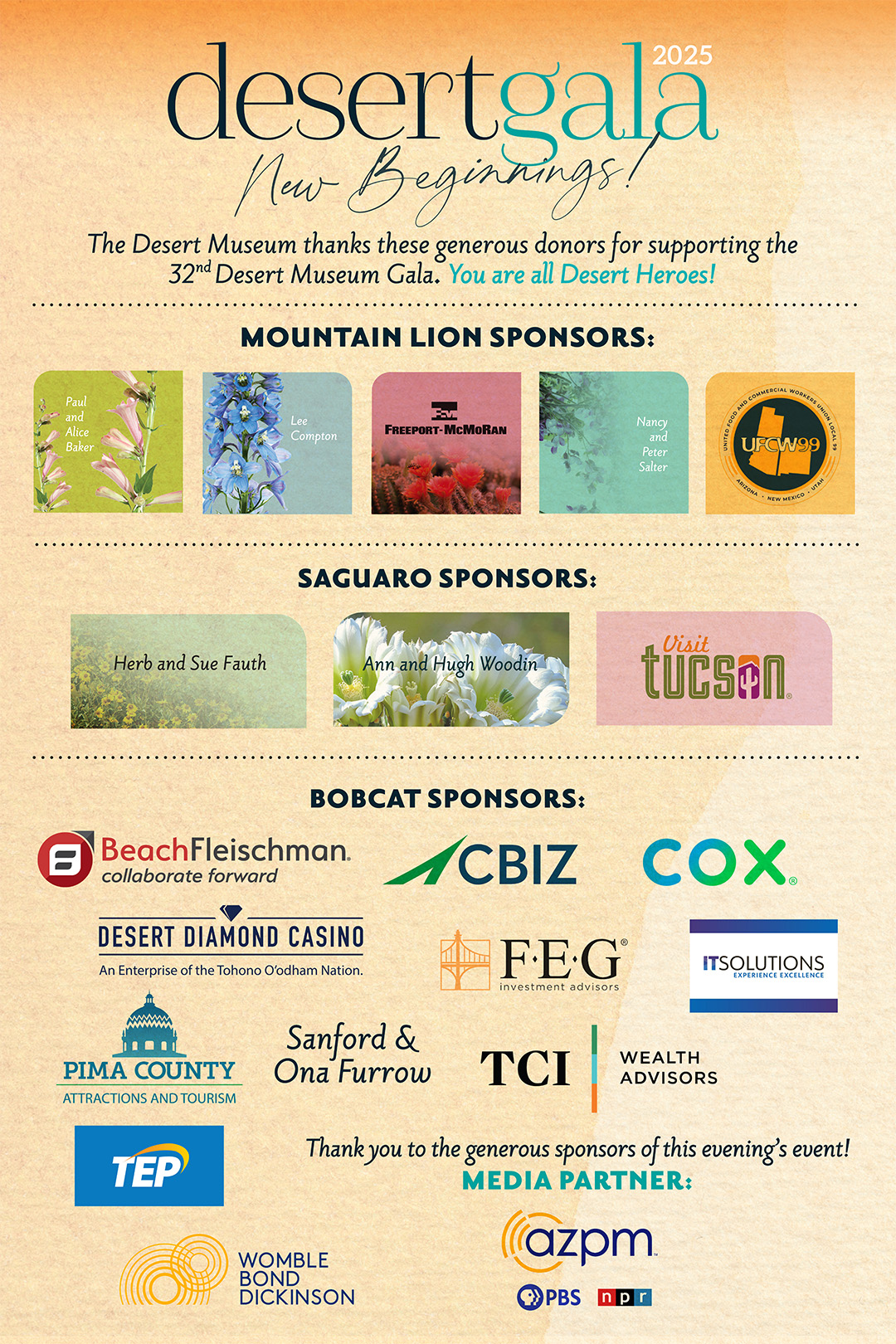 Logos for all sponsors of the 2025 Gala