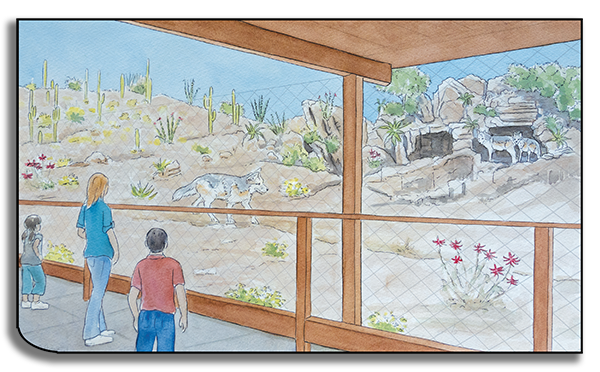 Artist rendition of guest experience at the proposed exhibit